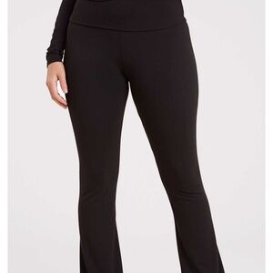 Nuuds Women's swiftstretch foldover Black Leggings XL